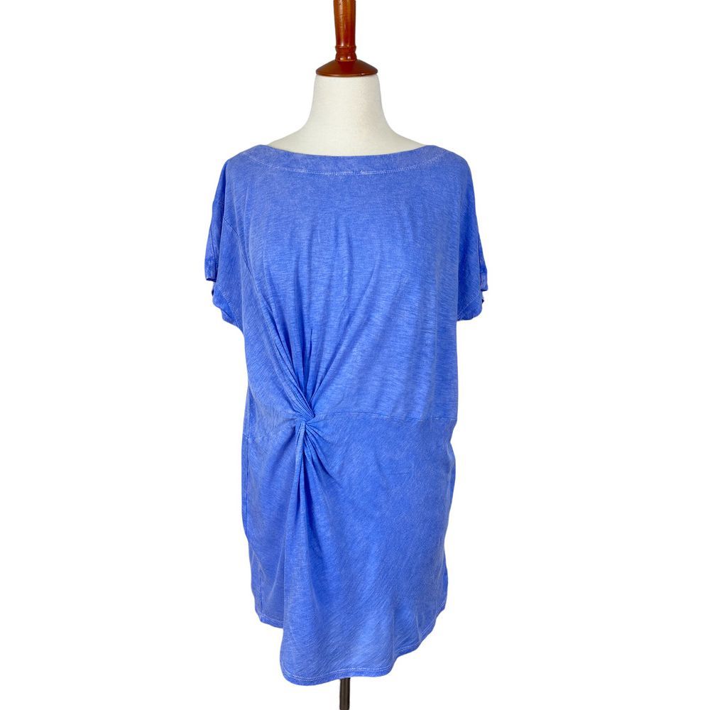 ANTHROPOLOGIE Blue Side Twist Knot Top S